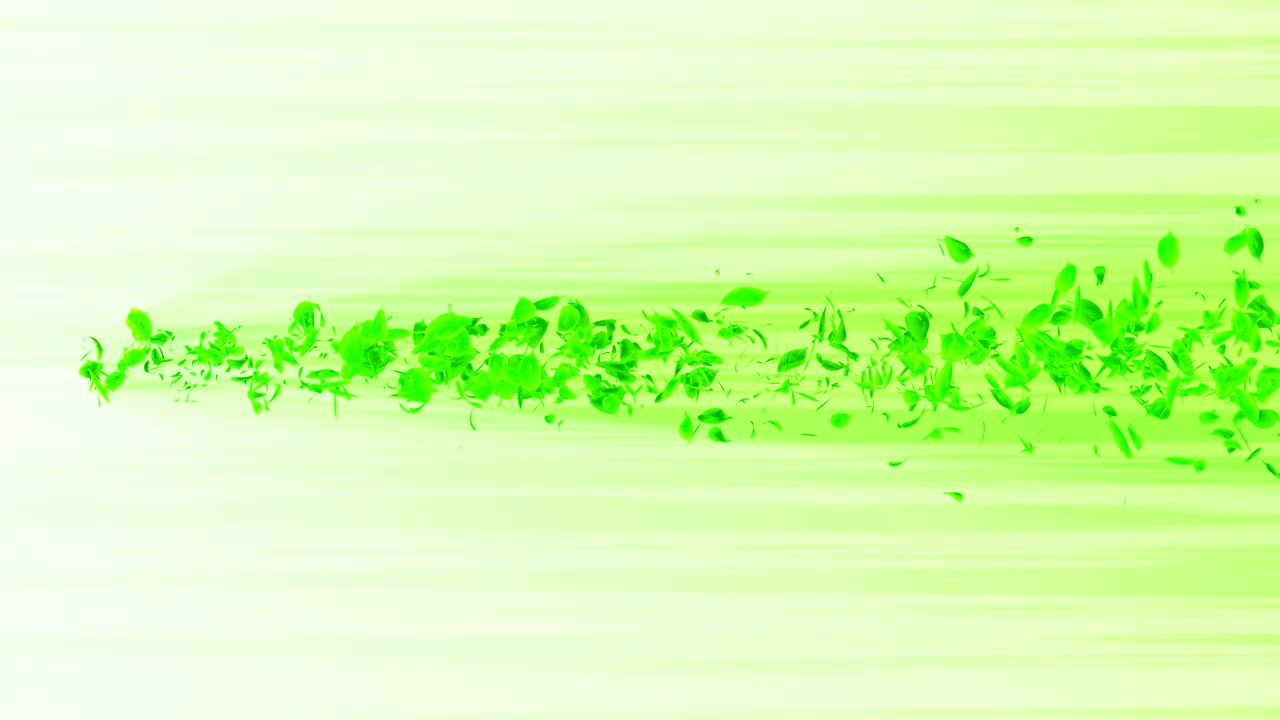 vórtice de hojas verdes. espiral partícula brillante de hojas estacionales. hoja danzante. colorida animación de bucle de túnel de la naturaleza.