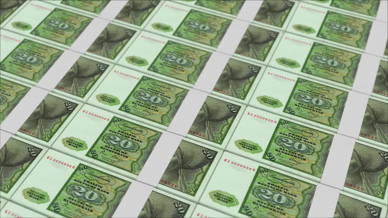 20 독일 마크의 지폐 인쇄