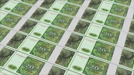 20 deutsche mark germany banknotes printing by a money press