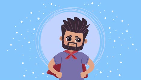fathers day animation with dad hero