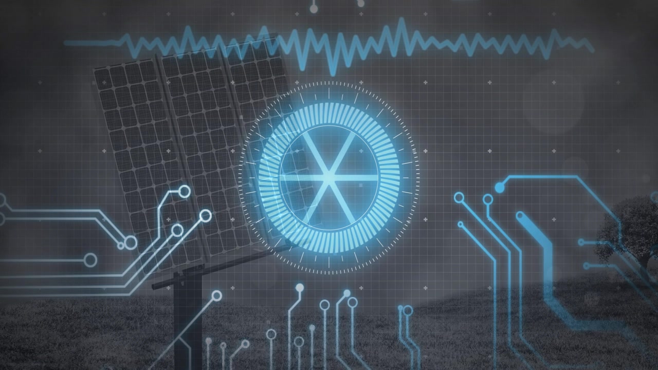 On HUD start circular gauge pulsing, top waveform wavering, circuits rising, monitoring panel
