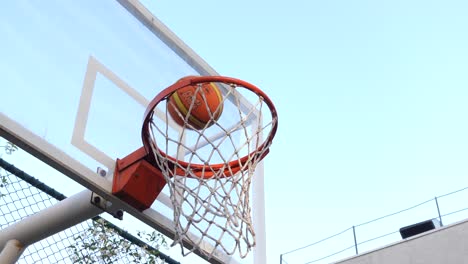 basketball hoop and ball