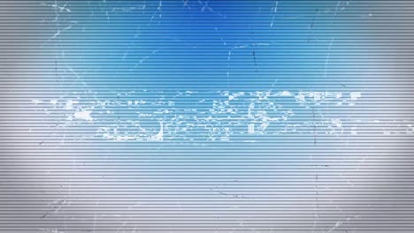 Animation-of-good-vibes-text-in-white-with-interference-over-blue-and-white-striped-screen