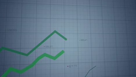 animación del procesamiento de datos estadísticos a través de la red de red contra un fondo gris