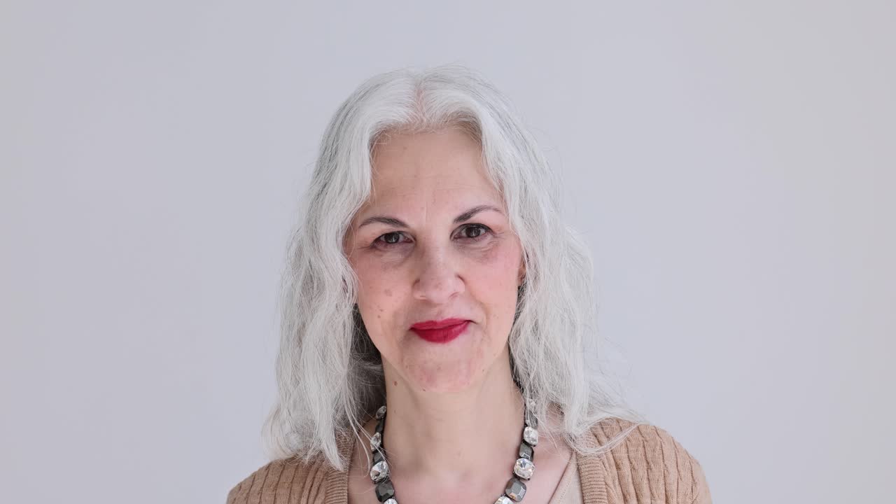 Portrait of an older woman with gray hair