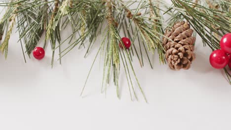 video of christmas decoration with copy space on white background
