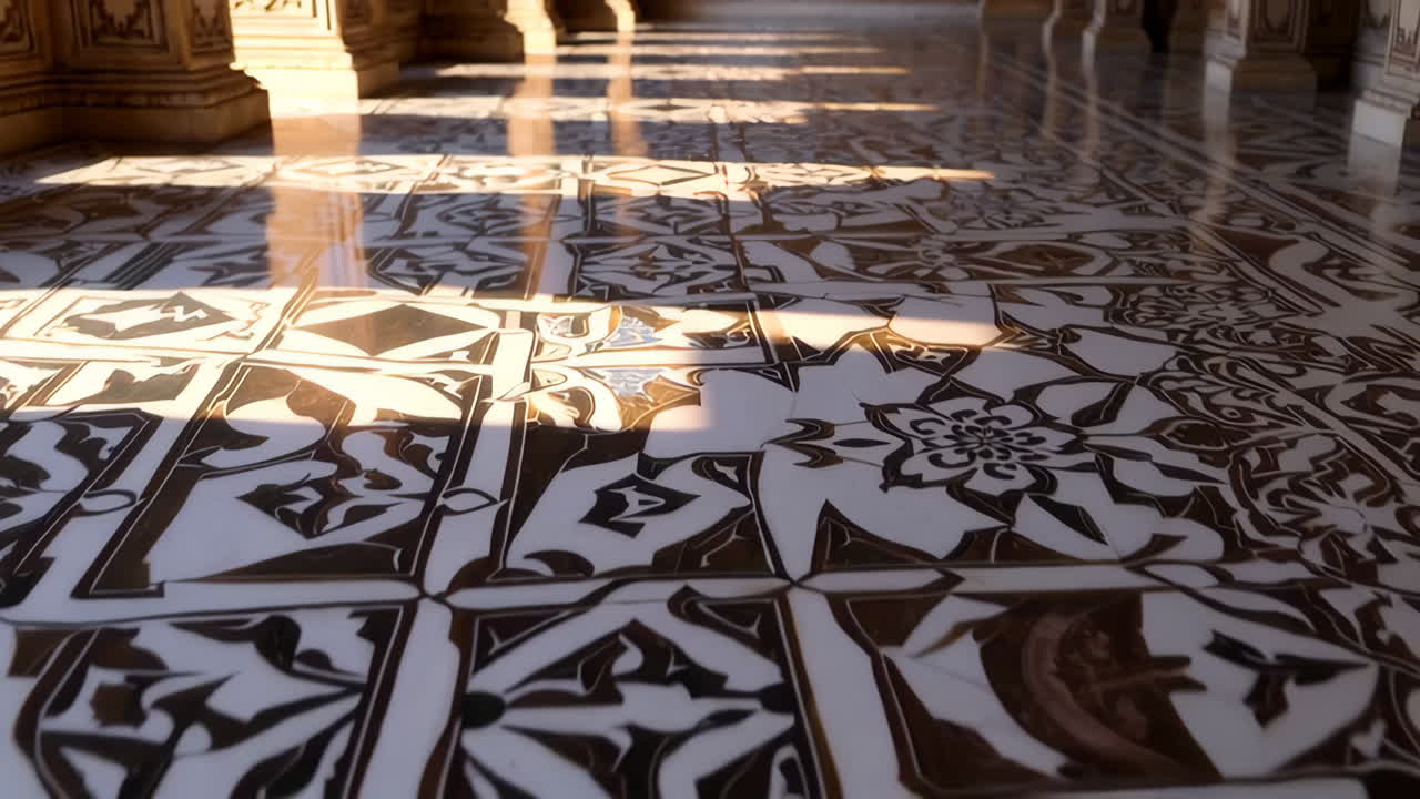 Ornate Marble Floor with Intricate Design