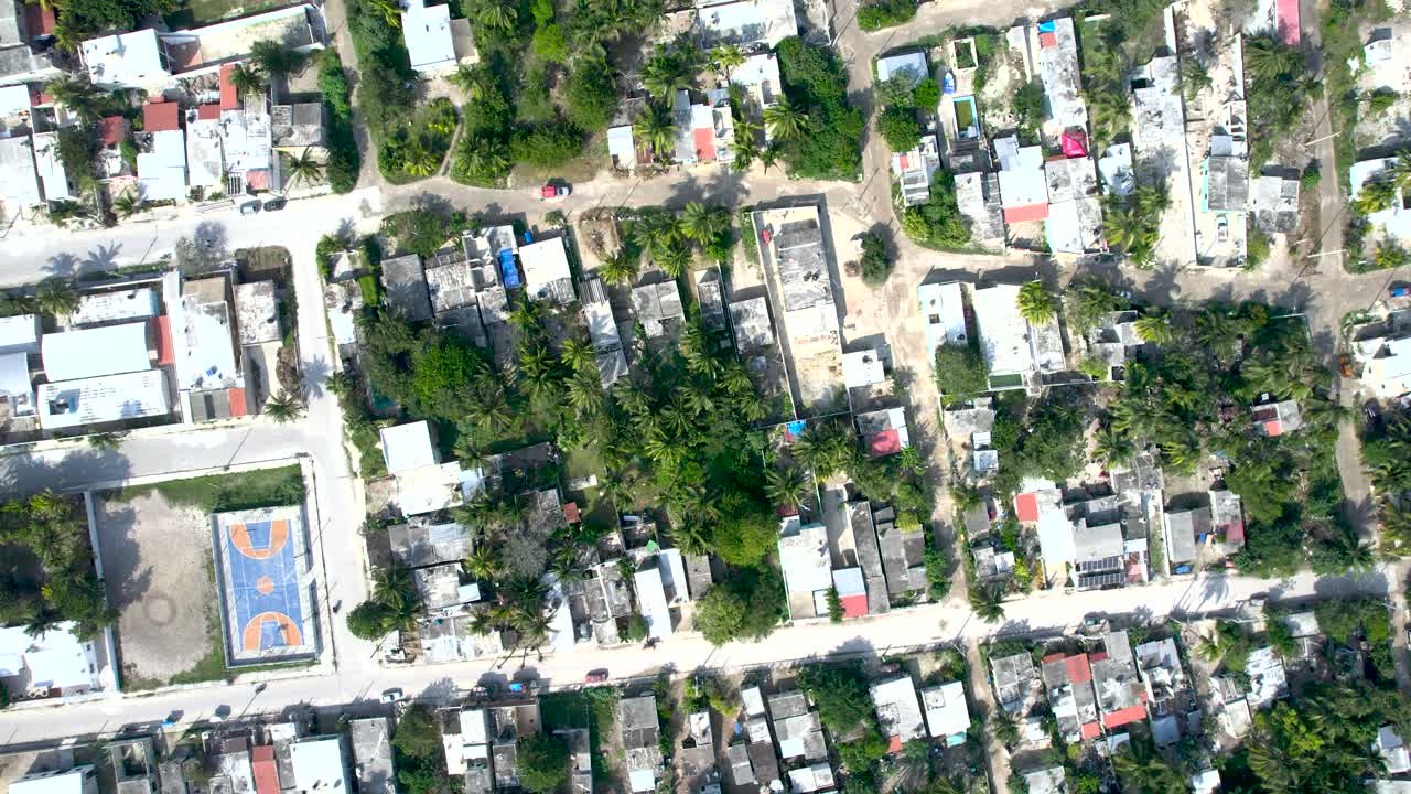 vista aerea de la comunidad pesquera de chelem en mexico