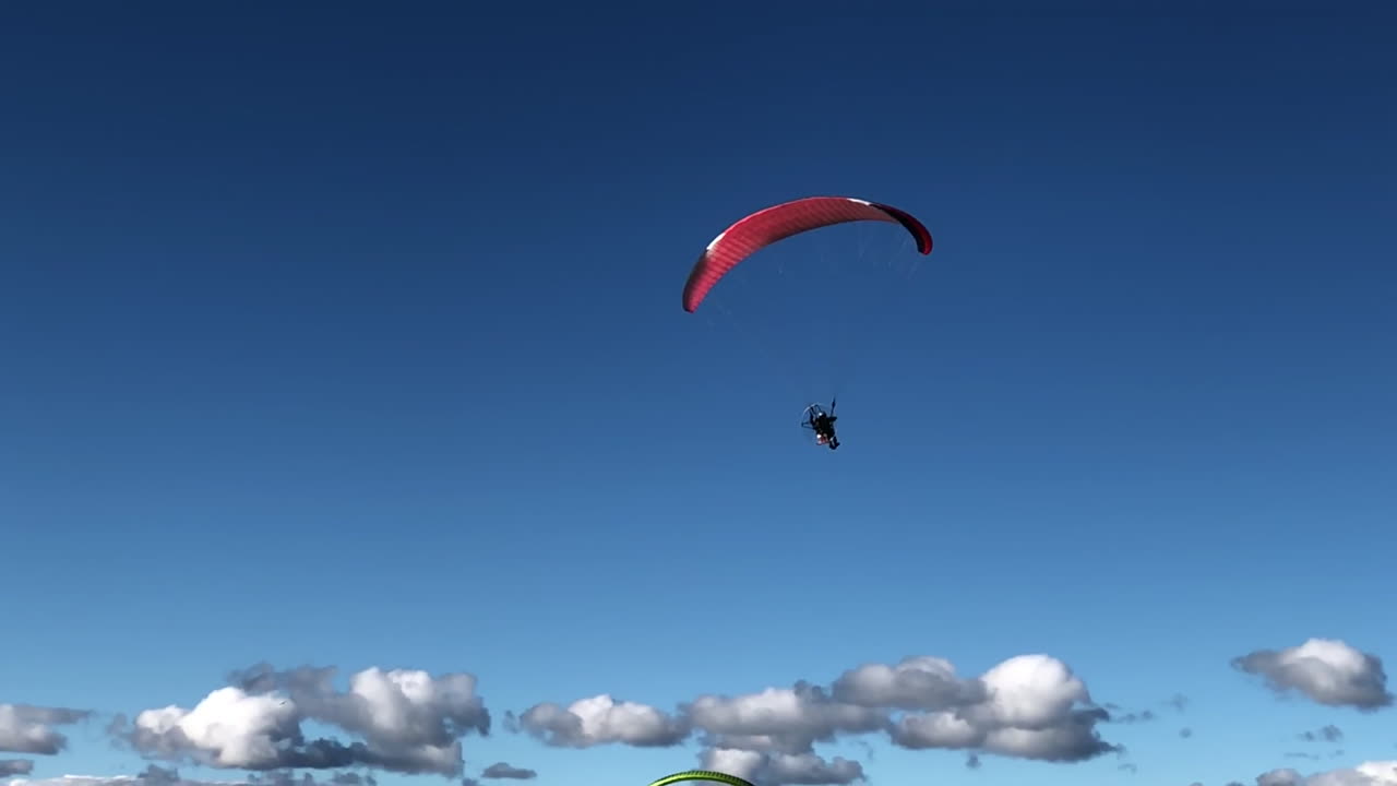 Paramotoring in a Blue Sky