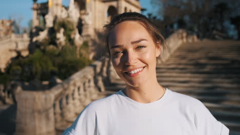 happy beautiful soccer woman.