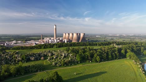 drone video of the ratcliffe-on-soar power station decommissioned coal-fired power station.