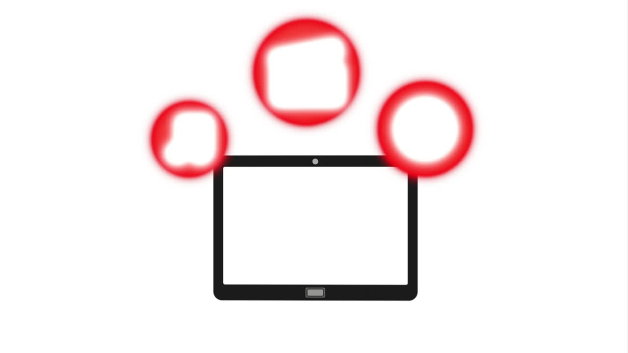 미디어 플레이어 아이콘이 있는 태블릿