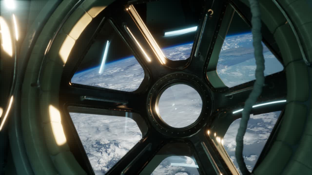 vista de la cabina desde la estación espacial internacional que opera cerca del planeta tierra