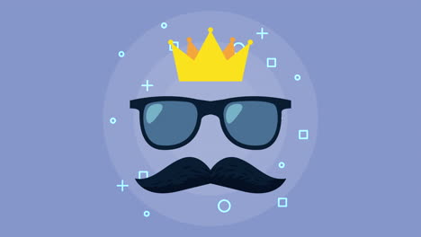 el icono de la cara del rey elegante