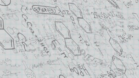 Animación-De-Ecuaciones-Matemáticas-Y-Diagramas-Científicos-Sobre-Fondo-De-Papel-Cuadriculado