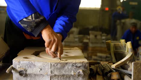 worker shaping wooden slab 4k