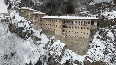 historical place sumela monastery's snowy