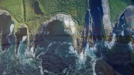 animation of landscape with ocean over landscape