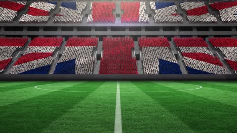 Animation-Der-Britischen-Flagge-Auf-Leerem-Fußballplatz-Im-Sportstadion