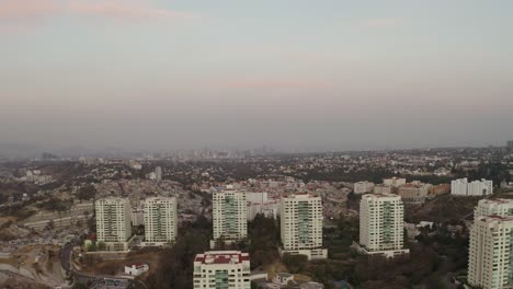 mexico city neighborhood residential buildings in la enramada, aerial