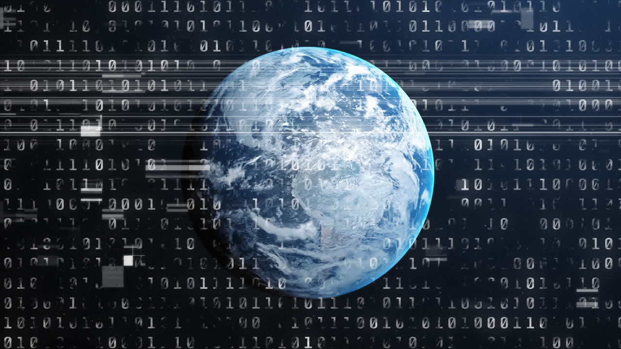 Animation of data processing over globe
