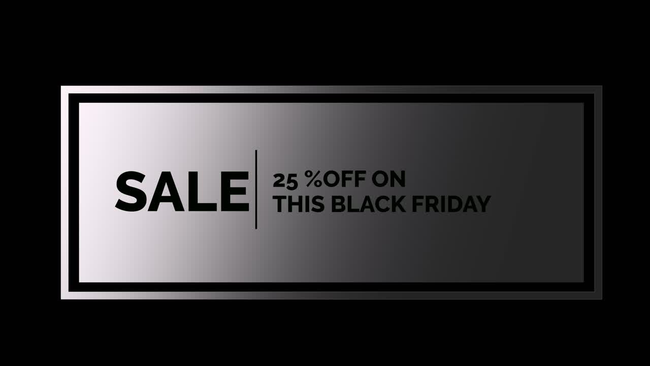 Diskon 25% untuk animasi hitam putih Black Friday ini