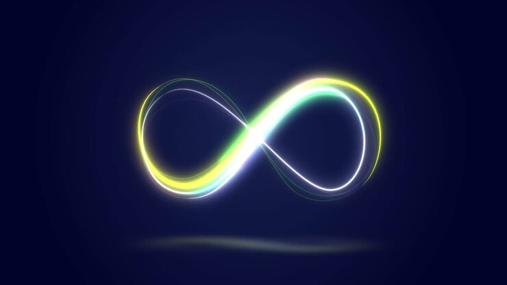 Animation of infinity symbol over navy background