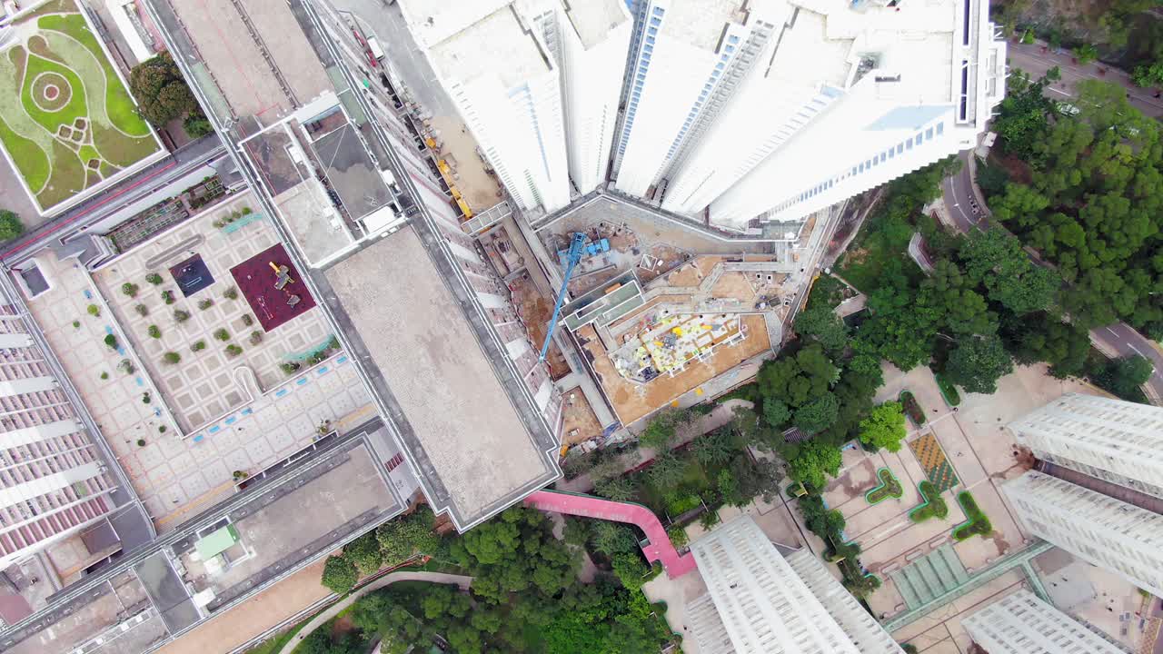 Aerial View of Construction Site in Hong Kong