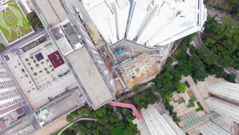aerial view of construction site in hong kong
