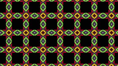azulejos negros con borde verde diseñados con formas y líneas