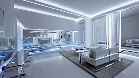 modern white living room interior