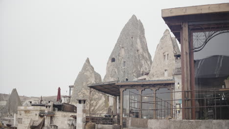 cappadocian cave dwellings and modern structures