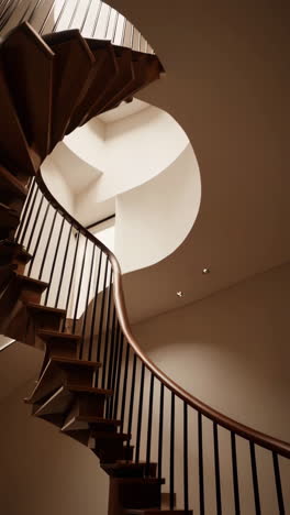 elegant modern wooden spiral staircase interior