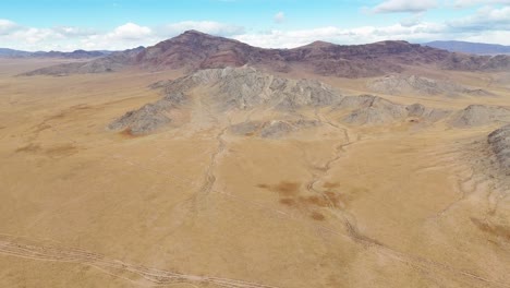 aerial view of desert mountain landscape