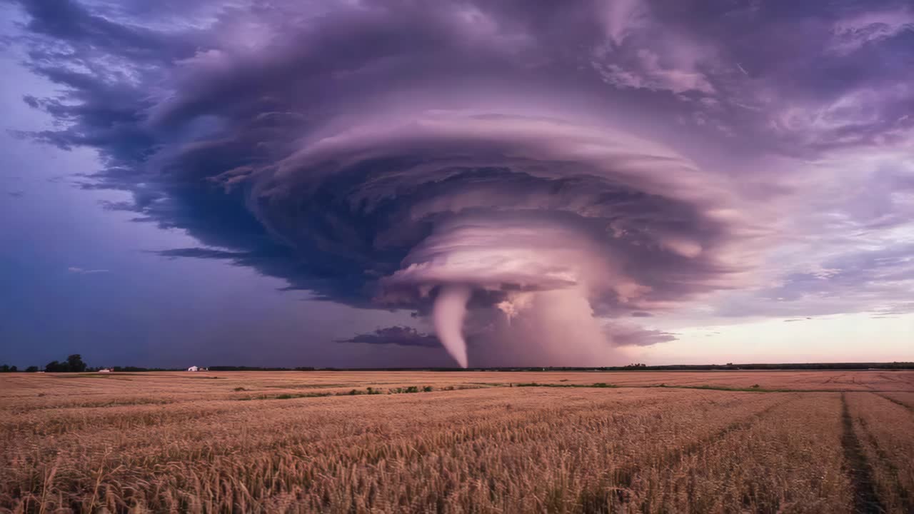 Tornado over a wheat field