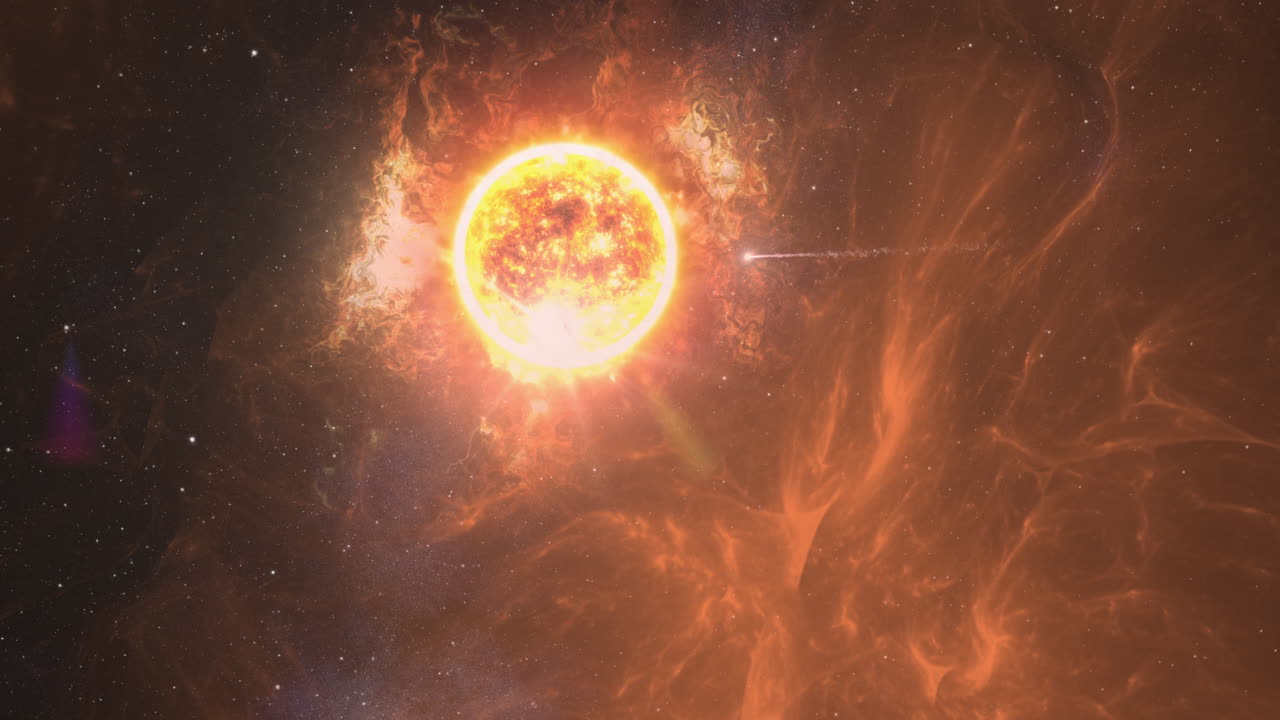 una explosión de supernova en el espacio