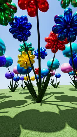 vibrant metallic flower field