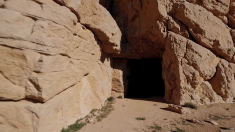 ancient ruins in a desert canyon