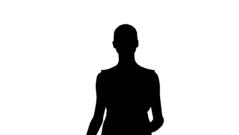 Woman-showing-ok-sign-in-black-silhouette-