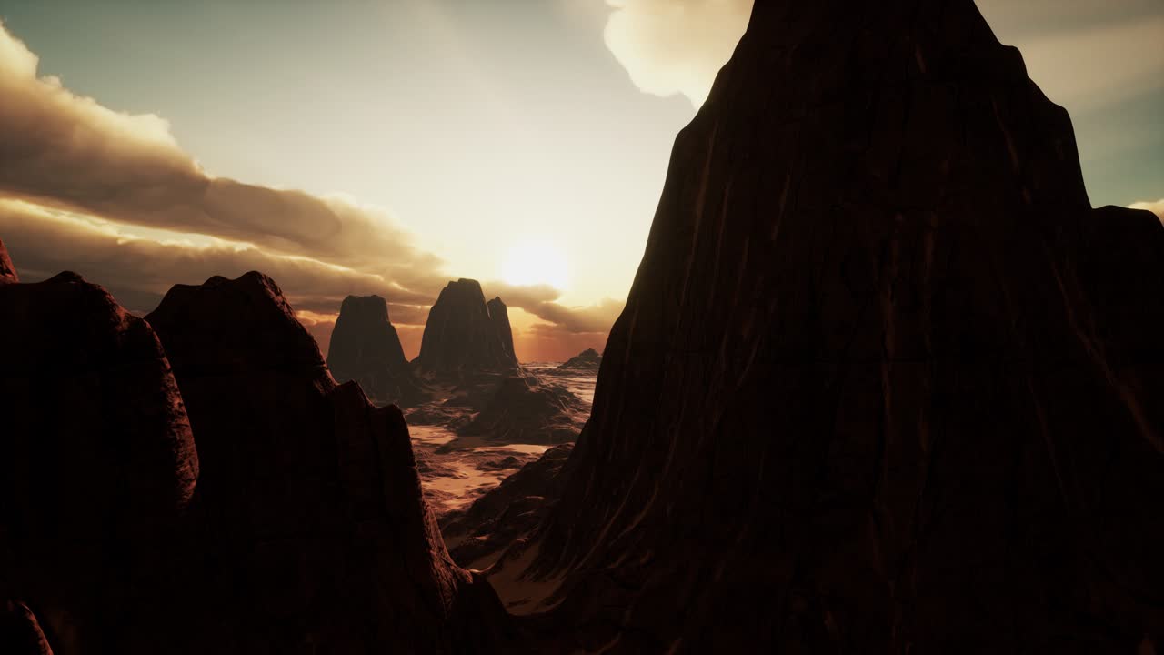 기념비 계곡의 유명한 일몰에서 놀라운 모래석 형성