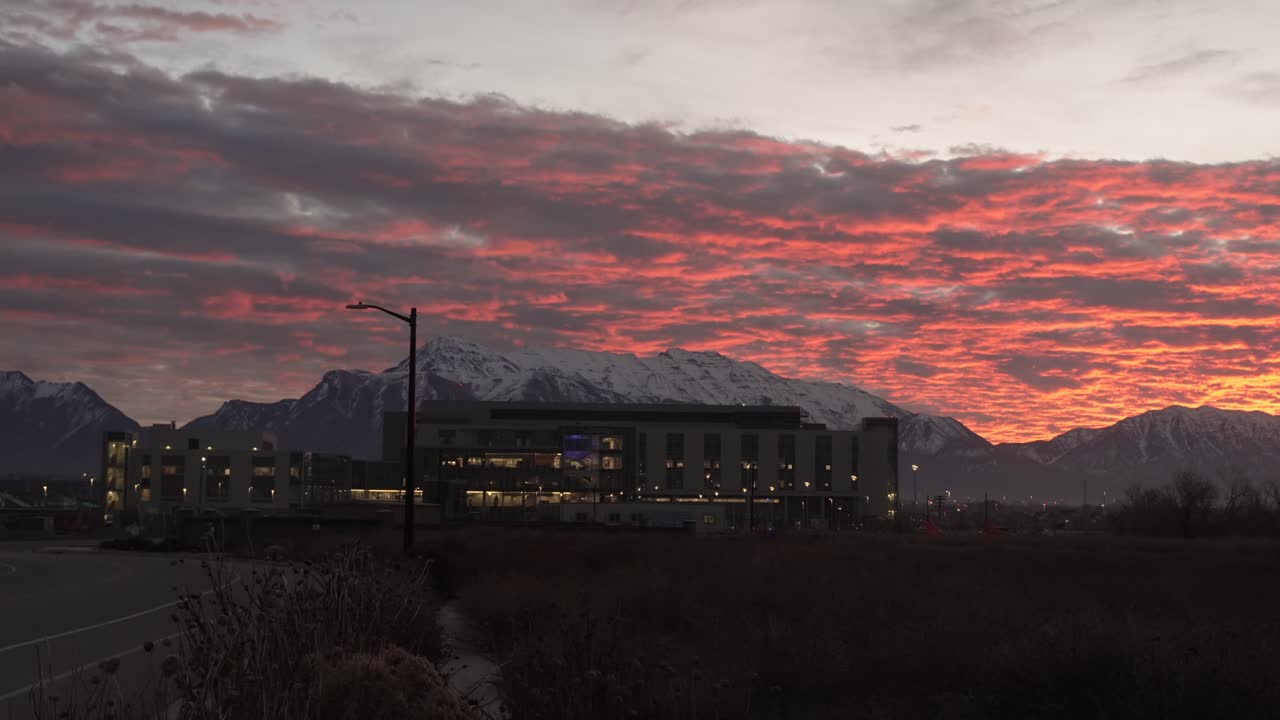 The future Primary Children's Hospital construction site in Lehi, Utah at dawn