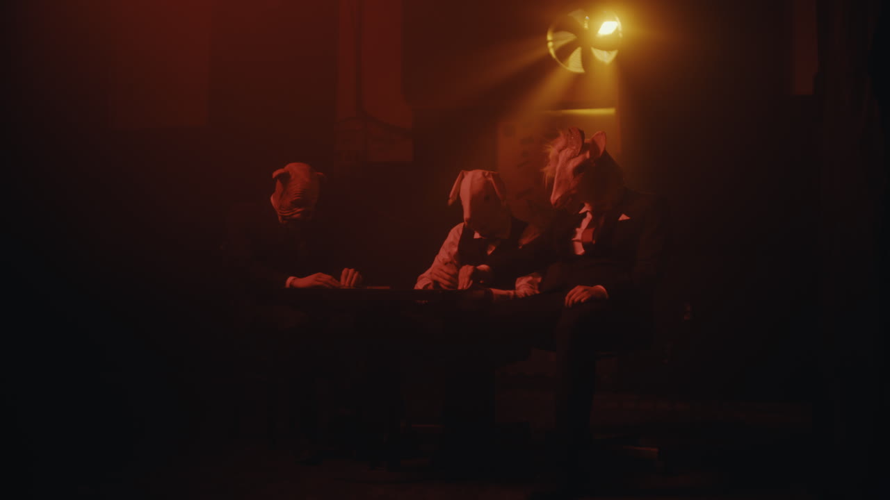 Mysterious Figures in Animal Masks