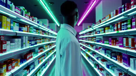 farmacéutico en una farmacia moderna
