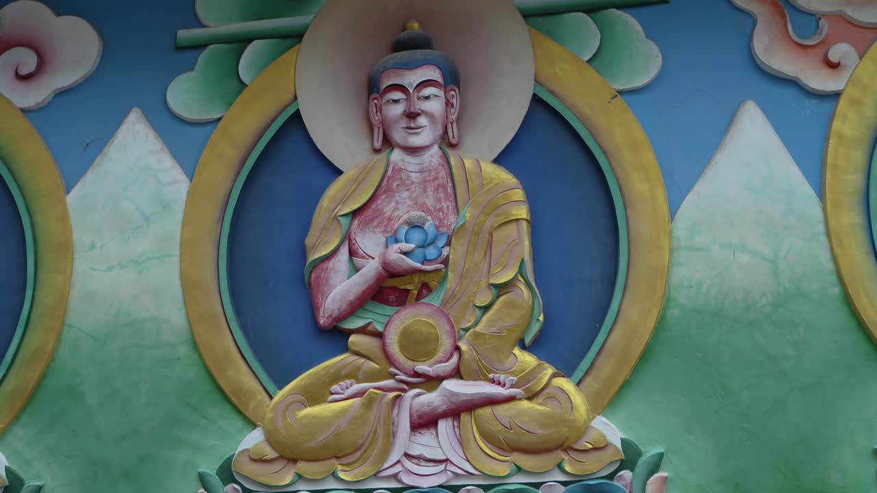 Different parts of a Buddhist temple or monetary. A Salugara Monastery which is located in New Jalpaiguri