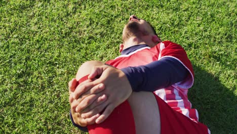 video of biracial football male player fouled