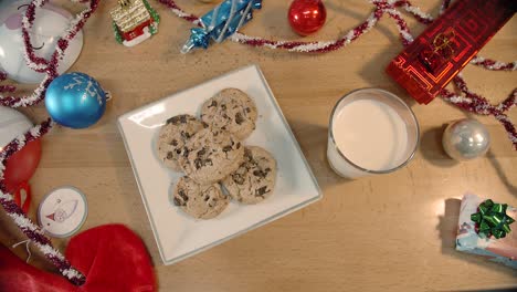 someone leaves mile and cookies for santa claus