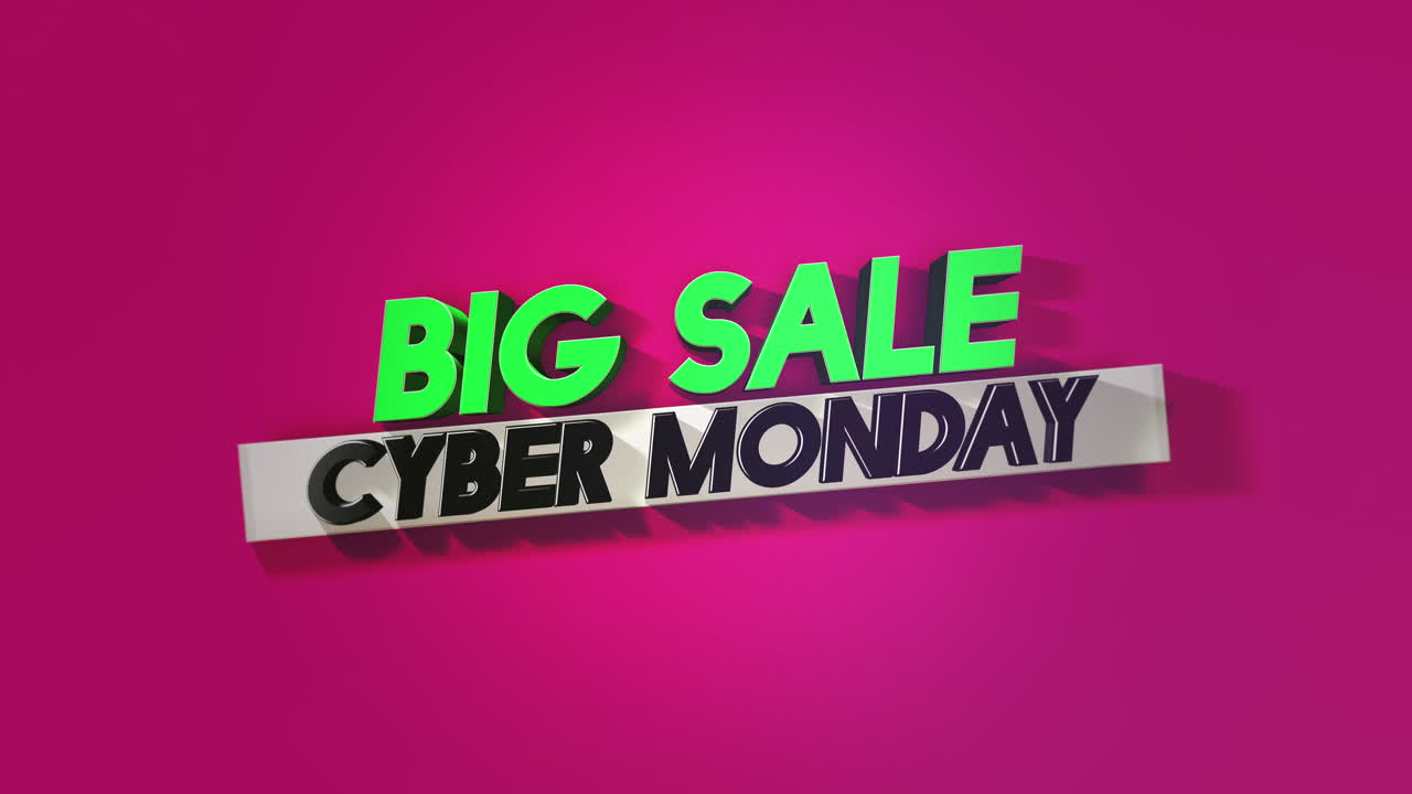 Vibrant and modern Cyber Monday text on pink gradient
