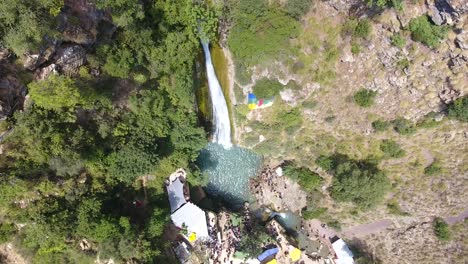 aerial-shot-by-drone--of-kefrida-waterfalls