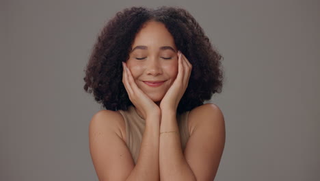 portrait of a beautiful smiling woman with curly hair