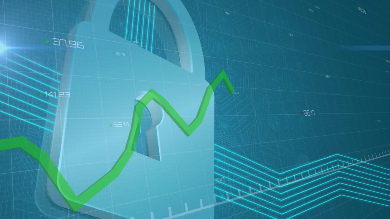 그리드에 있는 온라인 보안  ⁇ 락 위의 초록색 선의 애니메이션